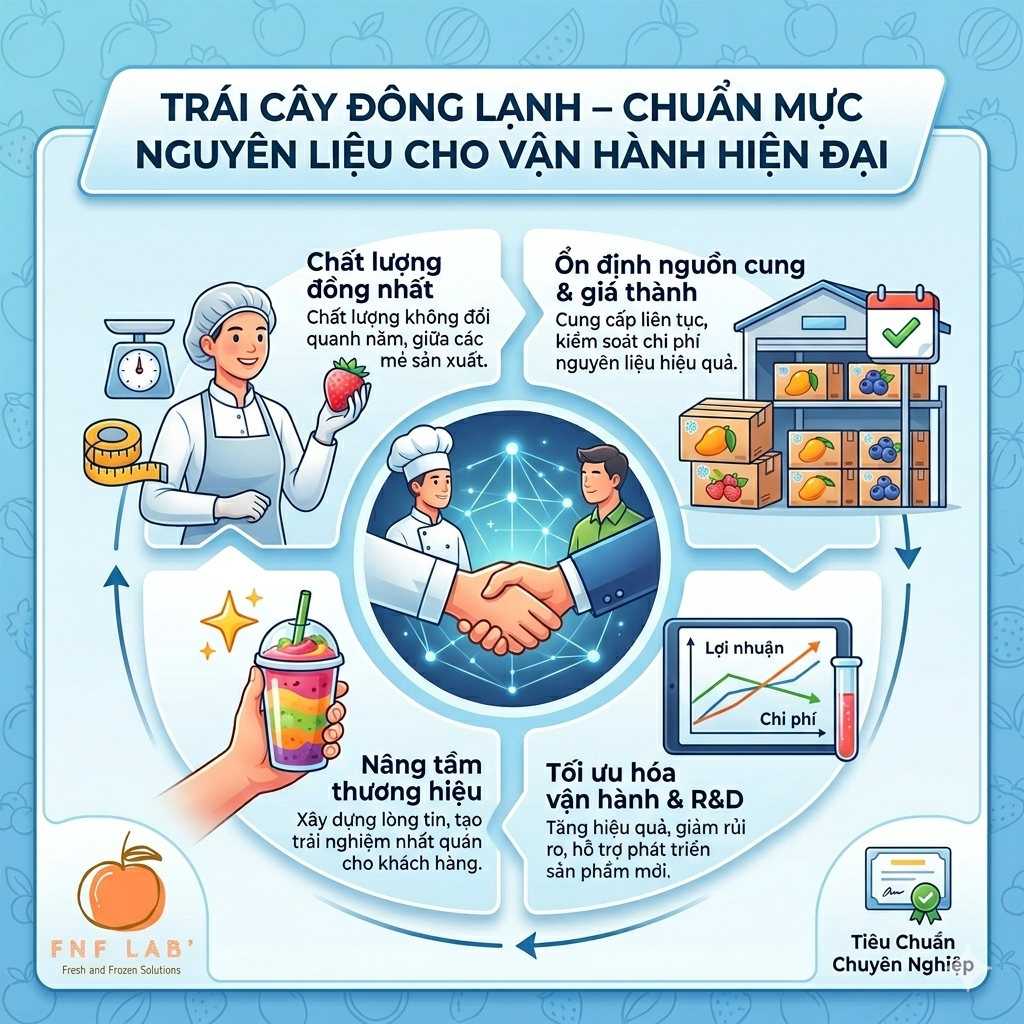 Trái Cây Đông Lạnh – Chuẩn Mực Nguyên Liệu Cho Vận Hành Hiện Đại