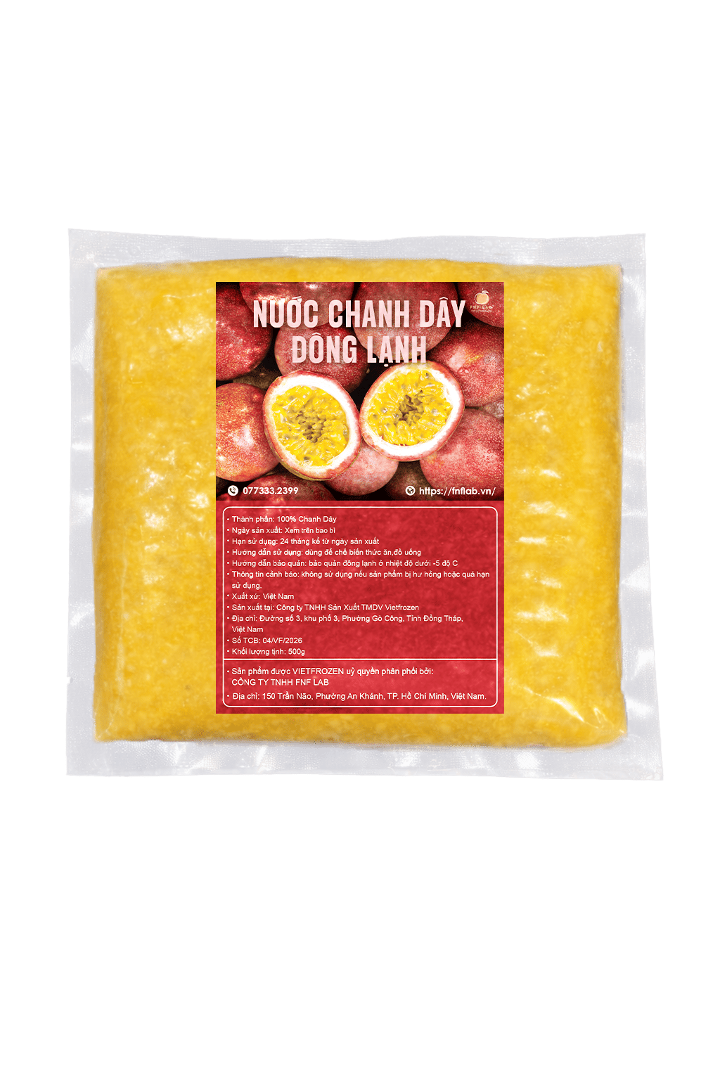 Chanh dây không hạt đông lạnh